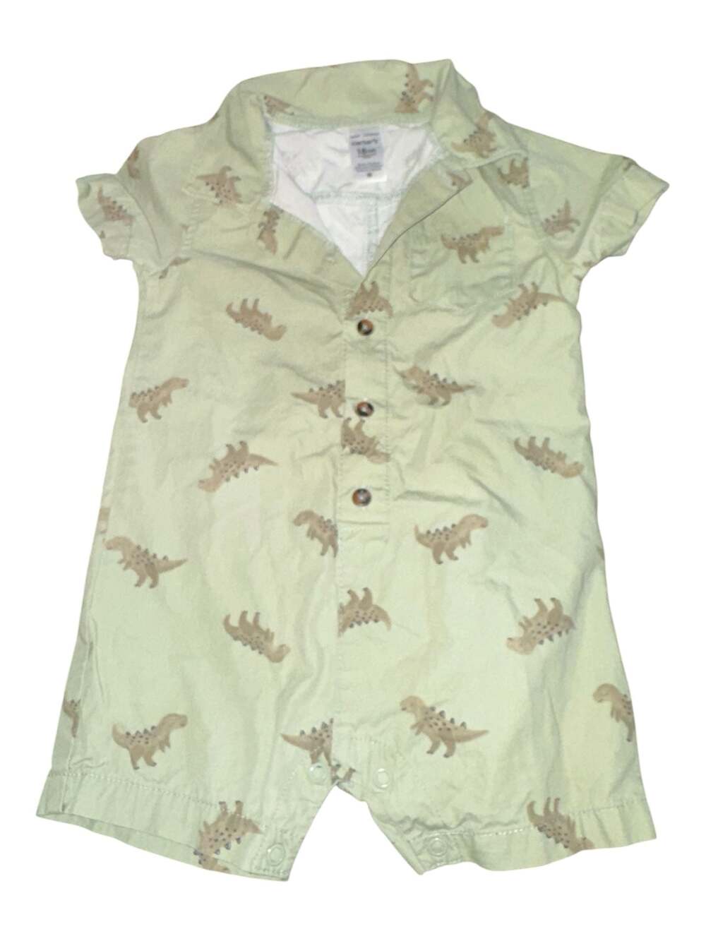Carter's Baby Boy Dinosaur Print Button-Front Romper